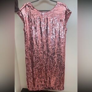 Anthropologie Maeve Shimmering Pink Sequin Dress NWT Size M